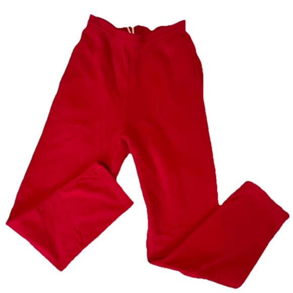 Small Red Sweatpants Port & Company Core Fleece Lifeguard Style - Picture 1 of 6
